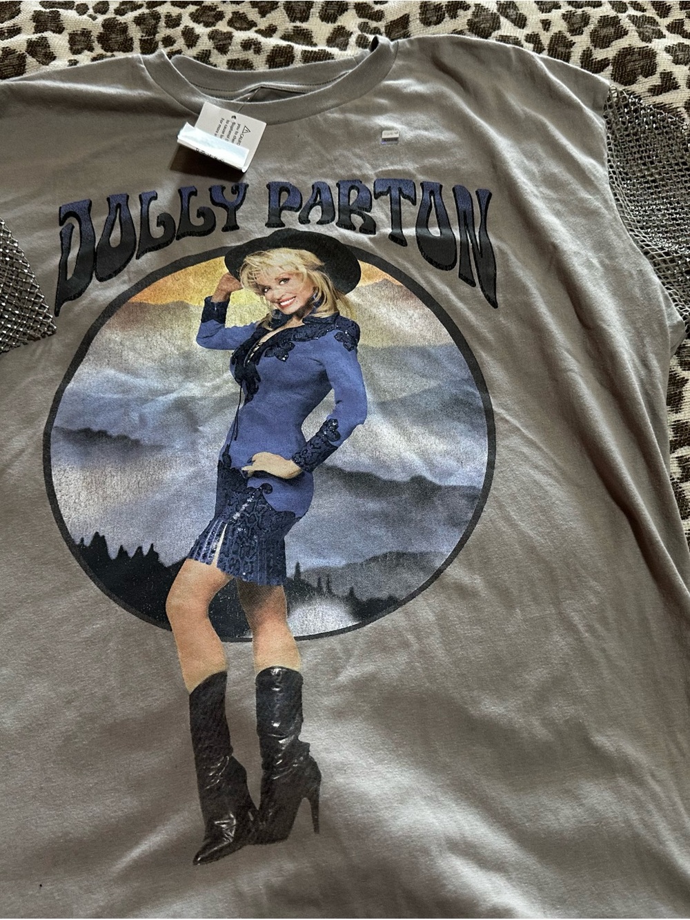 Dolly Parton Graphic Skirt - Gray